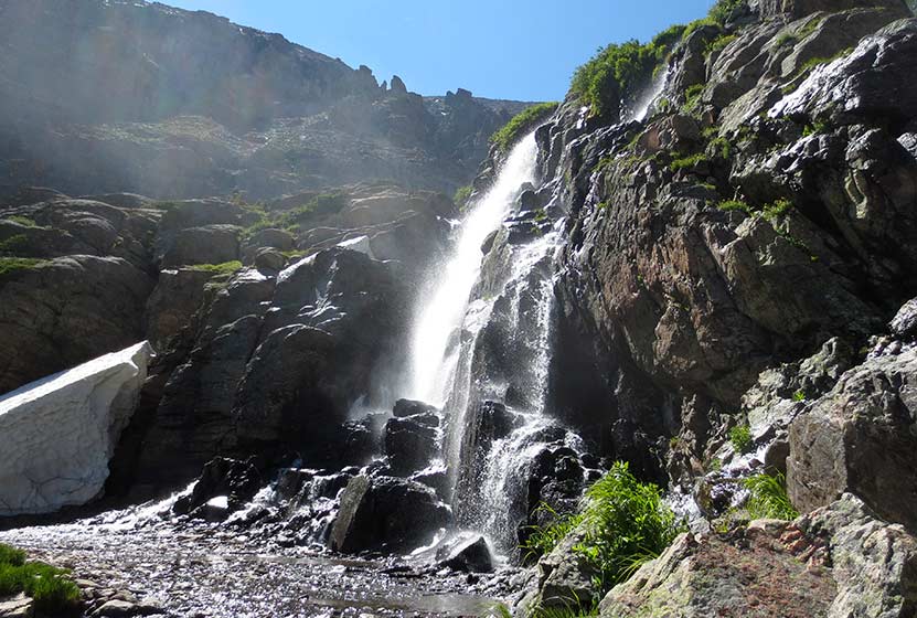 Rocky Mountain National Park - East Side timberline falls waterfall on hike near Denver Colorado